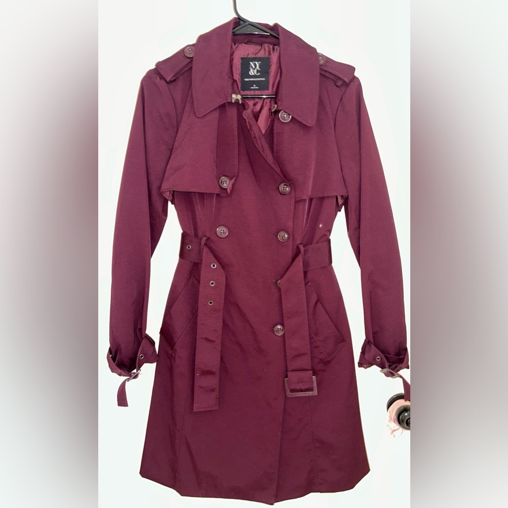 New York & company jacket/coat maroon